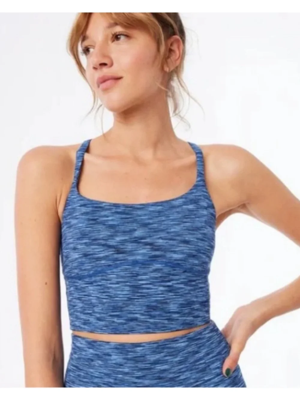 OUTDOOR VOICES space dye blue ocean set of both tank and leggings